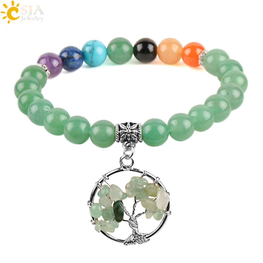 Yoga Fitness Tracker - CSJA 7 Chakras piedras naturales pulseras