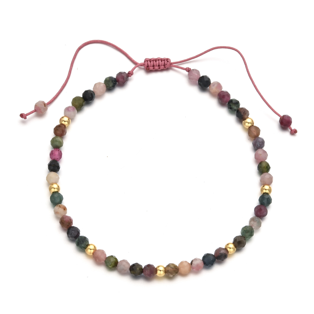 Yoga Fitness Tracker - Pulsera trenzada de cuentas de turmalina