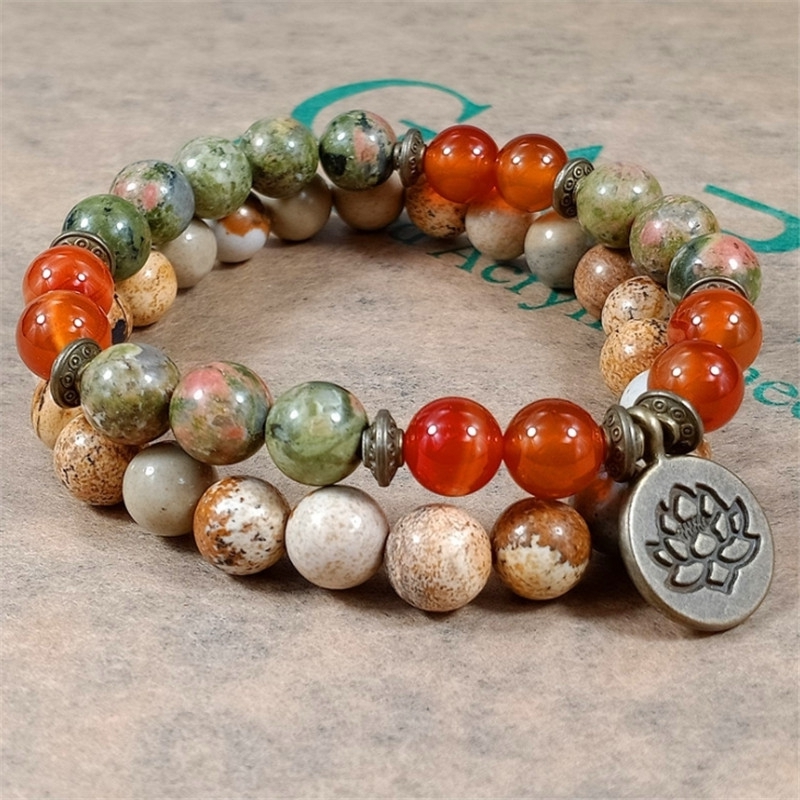 Yoga Fitness Tracker - Charm Stone muñeca Mala cristal curativo