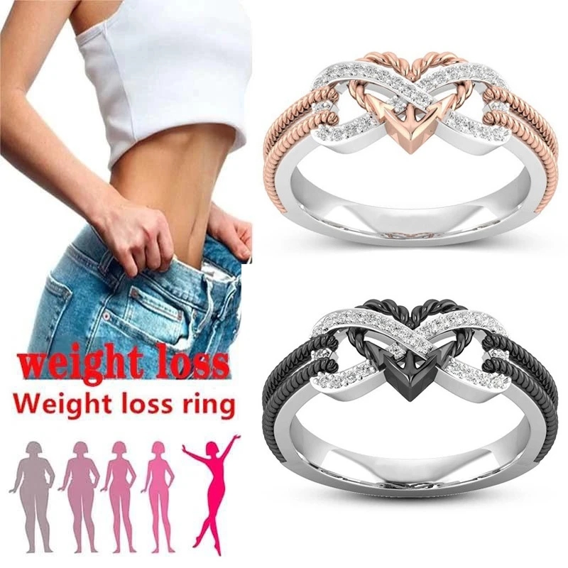Yoga Fitness Tracker - Anillos de corazón de Color oro
