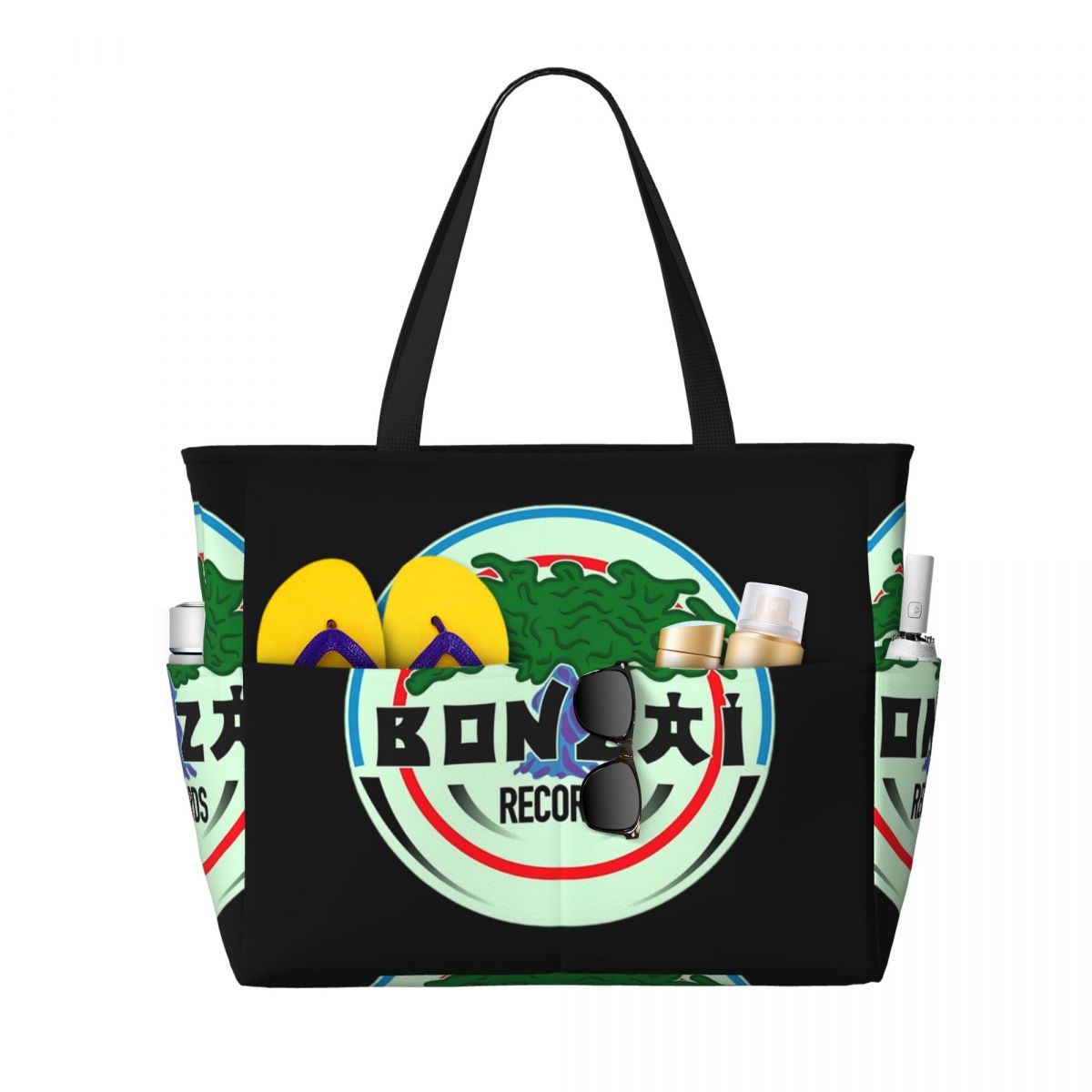 Yoga Fitness Tote - Bonzai Records Bolsa de playa Deporte