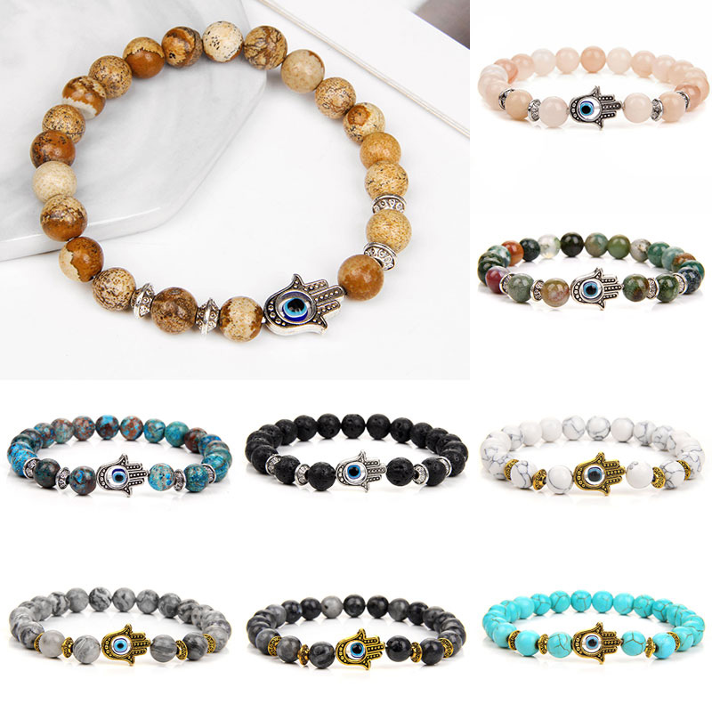 Yoga Fitness Tracker - Pulsera con cuentas de piedra Natural