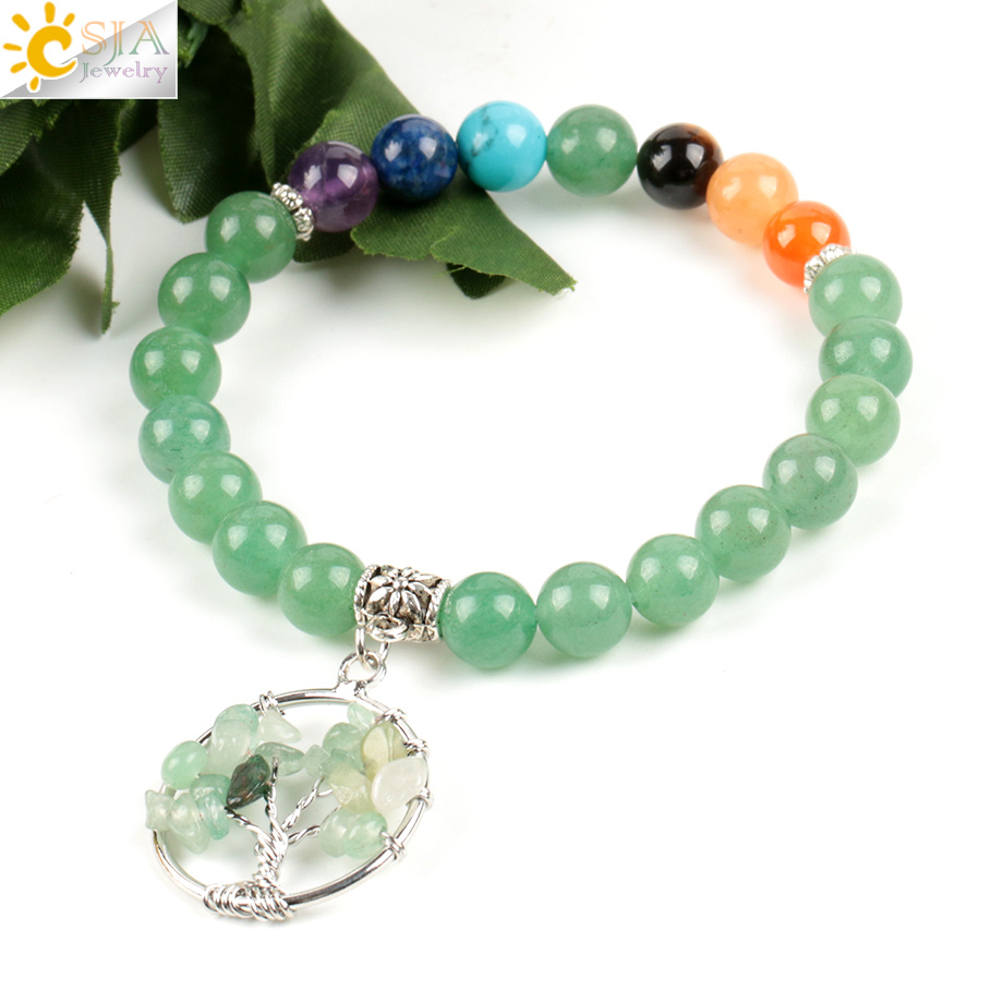 CSJA 7 Chakras piedras natural - Yoga Fitness Tracker reseña y precio