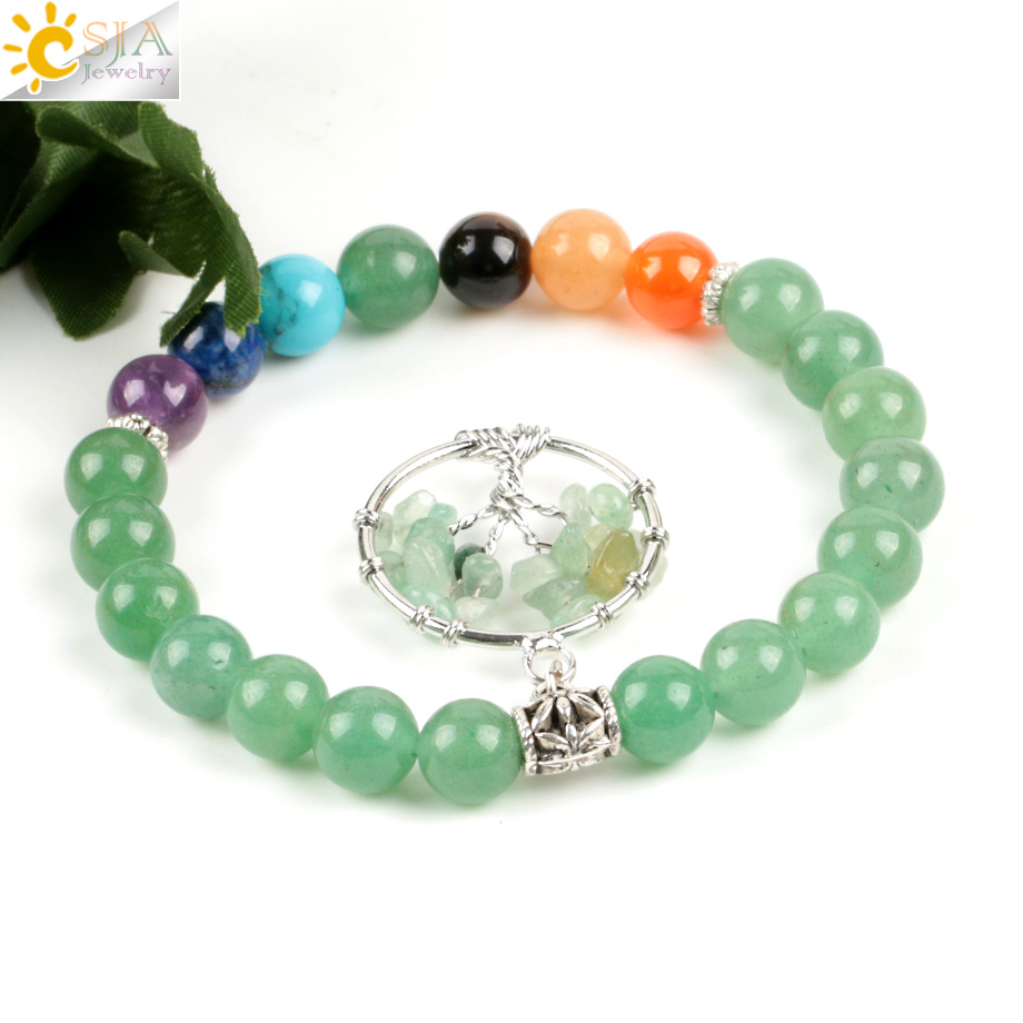 CSJA 7 Chakras piedras natural - Yoga Fitness Tracker reseña y precio