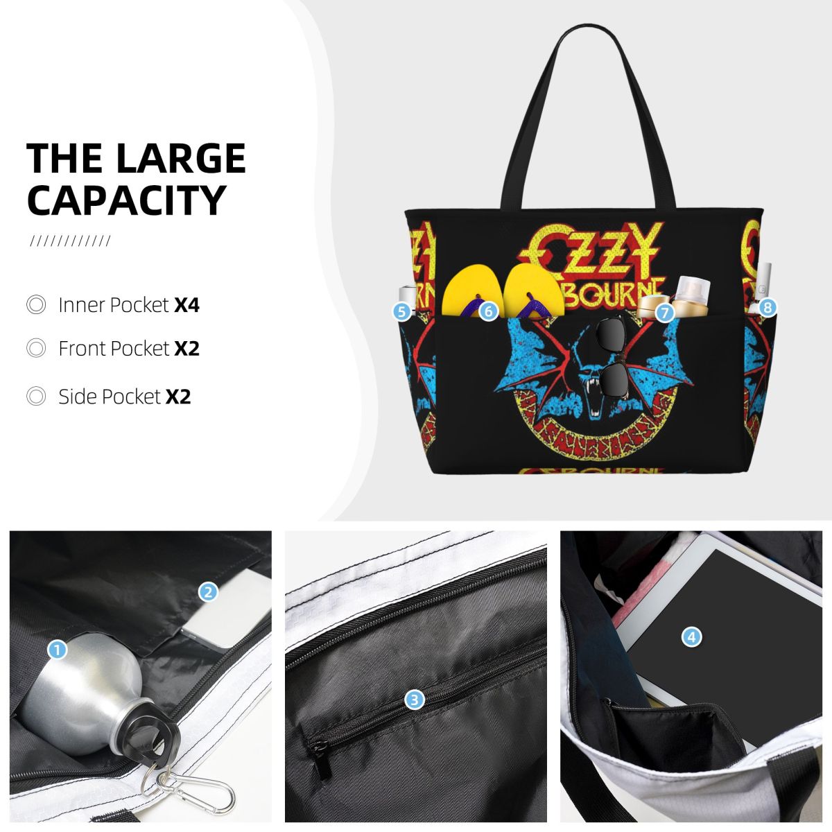 Bolsa de playa Ozzy Osbourne R - Yoga Fitness Tote reseña y precio