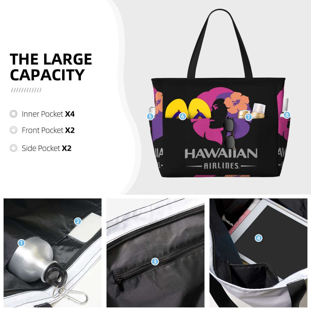 Hawaiian Airlines Herc Travel  - Yoga Fitness Tote reseña y precio