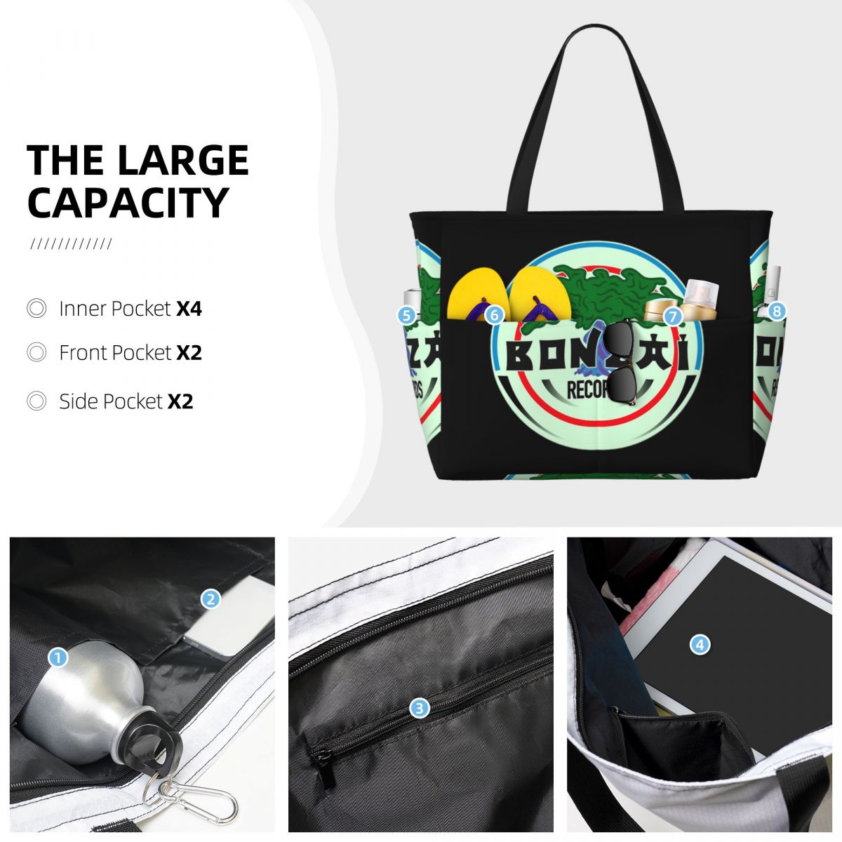Bonzai Records Bolsa de playa  - Yoga Fitness Tote reseña y precio