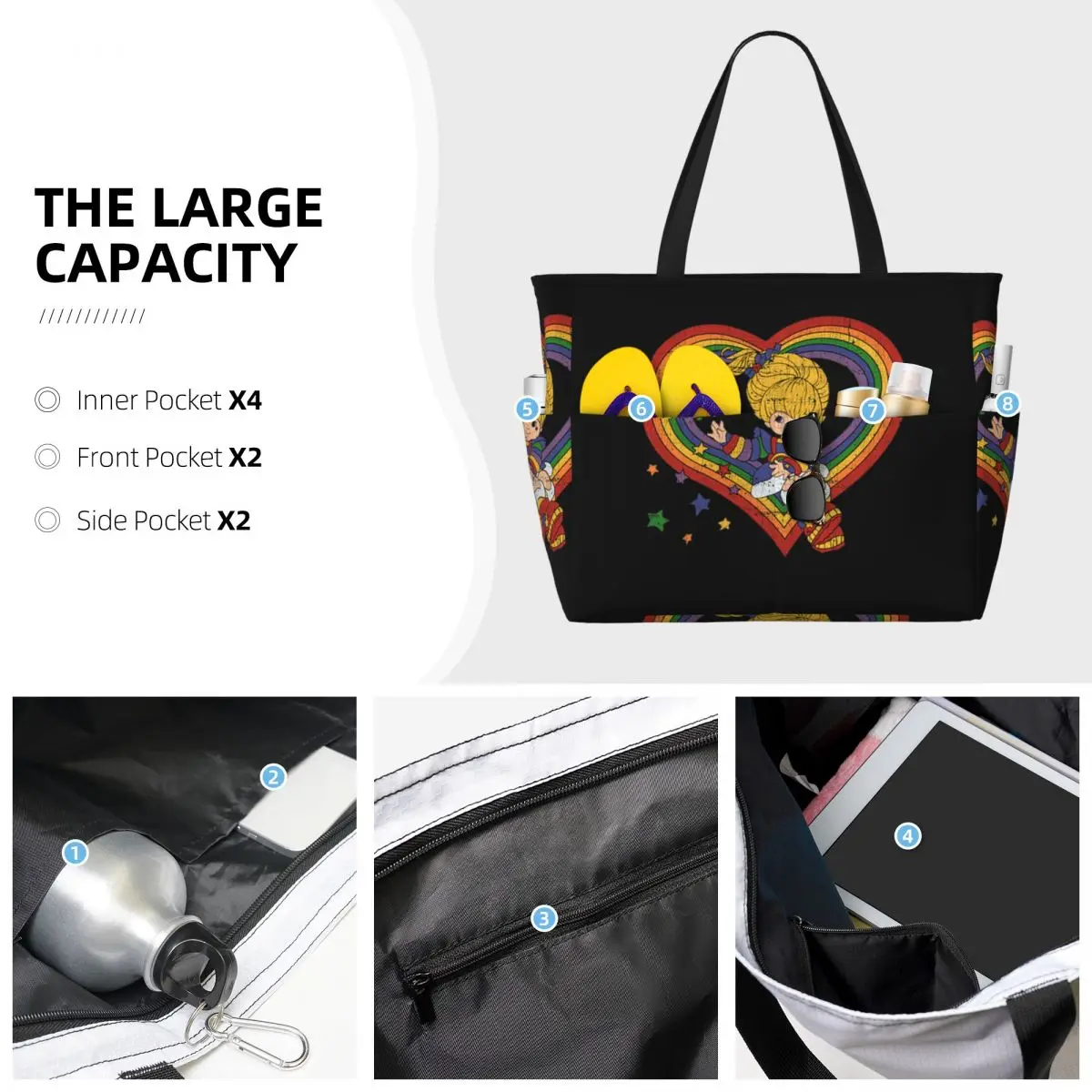 Bolso de playa Rainbow Brite c - Yoga Fitness Tote reseña y precio