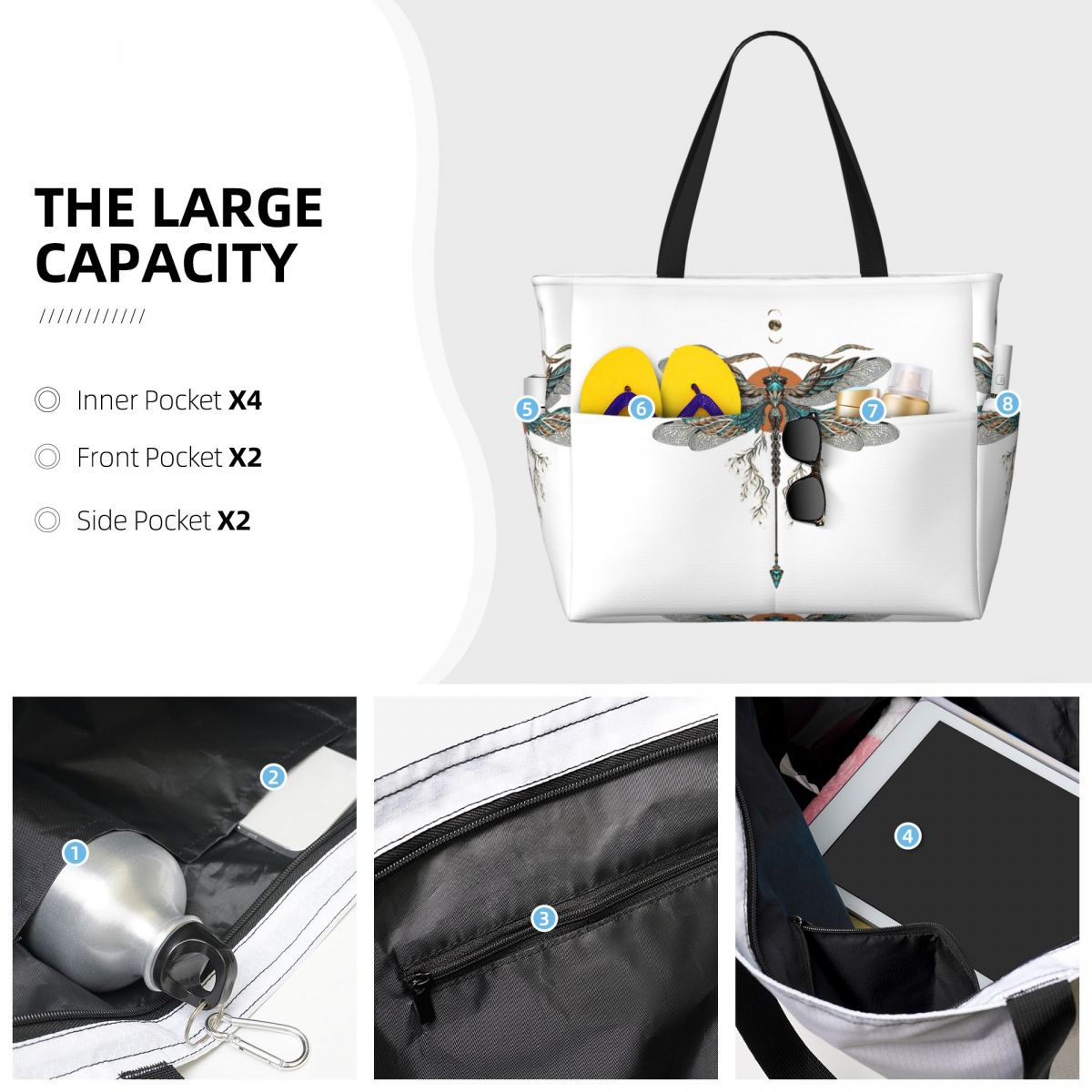Dragon Fly Tattoo Beach Tote B - Yoga Fitness Tote reseña y precio